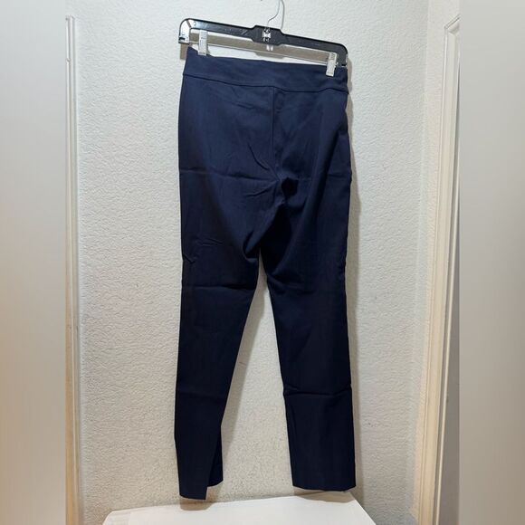 KRAZY LARRY pull on pant in navy blue Textured Ankle Pant Size 0 - Picture 3 of 9